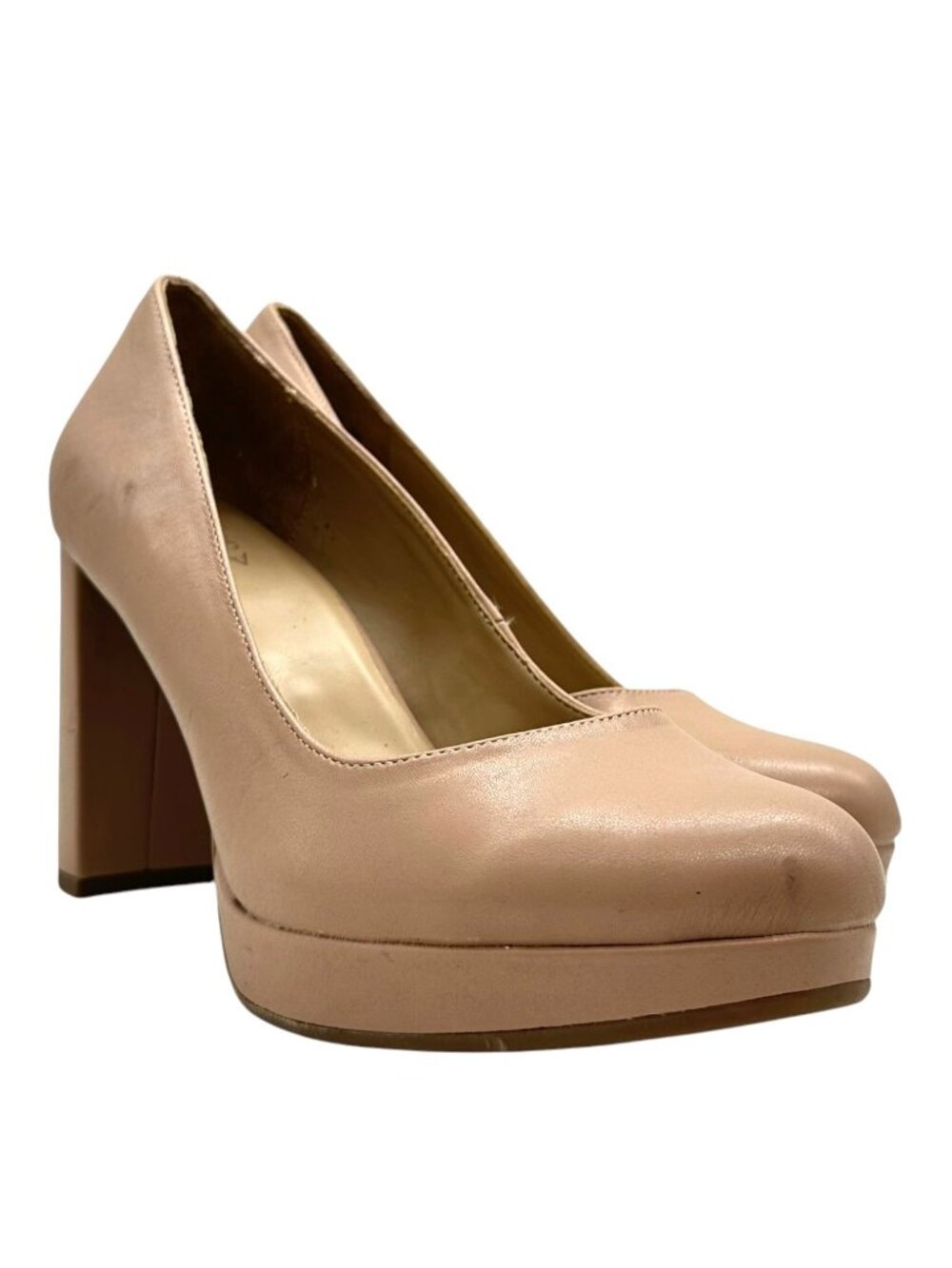 Naturalizer Berlin Platform Pumps 10 Closed Toe Dress Shoes Work Office Nude